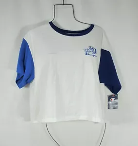 Champion Woman's T-shirt XL Short Sleeve White Blue NWT - Picture 1 of 3