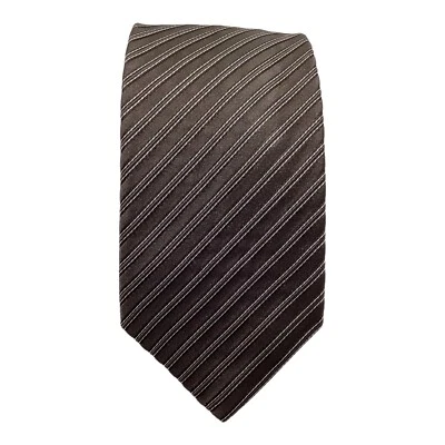 Corbata de seda a rayas marrón CORNELIANI hecha a mano en Italia 59"-3,5" nueva con etiquetas Foto 1 de 4