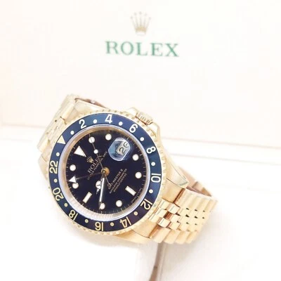 Rolex 40mm Black Dial 18K Yellow Gold GMT Master 2 REF: 16718 (L Series) - Image 1 of 4