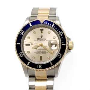 Rolex Submariner Diamond Date Steel 18k Gold Men's Watch 16613 - Picture 1 of 5