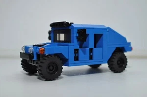 Custom Model HMMWV Blue Police Truck MOC Compatible with LEGO® Bricks - Picture 1 of 5