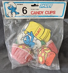 New - Old stock SMURFS CANDY CUPS Vintage 1982 - Picture 1 of 2