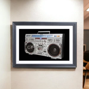Conion C100f Ghettoblaster Poster 17"" x 11"" Vintage 80er Ghettoblaster KEIN RAHMEN - Bild 1 von 6