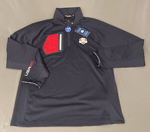 RLX Golf Pullover Ryder Cup Logo Ralph Lauren USA 1/4 Zip Small Blue MSRP $165