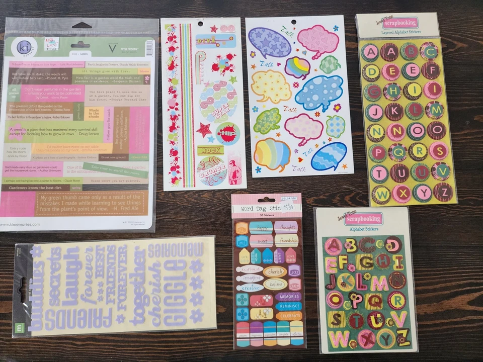 LOT Inspirational Stickers Words Phrases Letters Label Alphabet Colorful #10 NEW - Image 1 of 4