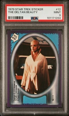 1979 TOPPS STAR TREK STICKER THE DELTAN BEAUTY #12 TRADING CARD PSA 9 MINT POP 5 - Image 1 of 4