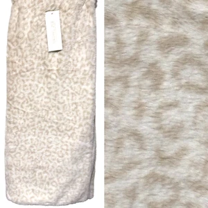 Rachel Zoe Snow Leopard Print Faux Fur Throw Blanket Cream Tan 50x70 Luxury NEW - Picture 1 of 8