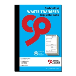 Cherry NCR Waste Transfer (WTN) Triplicate Book A5 (148mm x 210mm) 50 sets - Picture 1 of 2