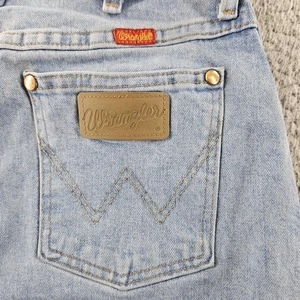Wrangler Jeans Womens 7x34 Blue High Rise Slim Straight Cowboy Cut Western - Picture 1 of 14