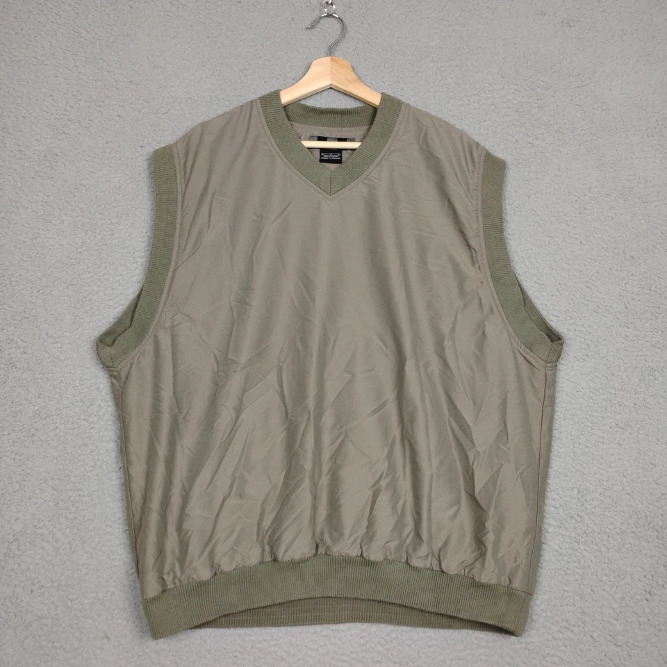 Nike Chaleco de Golf Para Hombres L Pullover Cuello en V Caqui Oliva Acanalado Sin Mangas Camisa de Viento Foto 1 de 4
