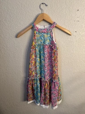 Pink & Violet Girls Dress Floral Size 4 - Image 1 of 4