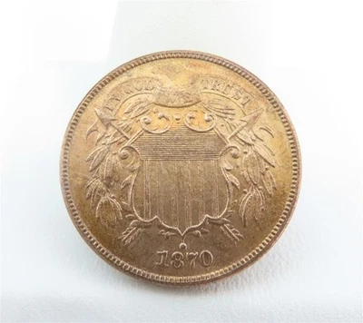 1870 Proof Red Brown 2 Cent Piece US Type Coin - Image 1 of 2