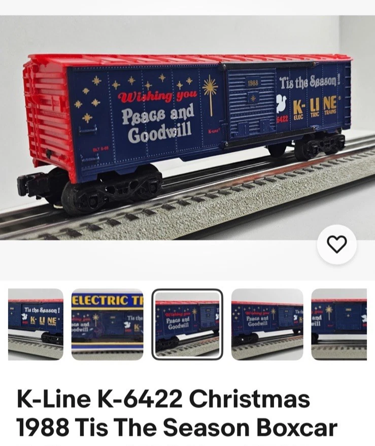 K Line K-6422 Electric Train O Gauge Railroad 1988 Christmas Boxcar w/Box - Image 1 of 4