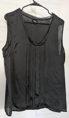 Топ без рукавов Mossimo Camisole атласный со складками. Черный вырез Raw edge XXL - Изображение 1 из 4