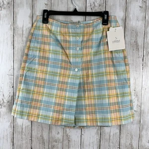 VTG NWT Liz Claiborne LizGolf 8 Plaid Skort Pastel Cotton Stretch 90s Y2K READ - Picture 1 of 22