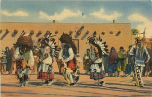 Der Büffeltanz der Pueblo-Indianer Vintage Postkarte - Bild 1 von 2