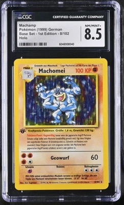 CGC 8.5 Machamp 1999 Base Set German 1st Edition 8/102 Holo Pokemon Card - Image 1 of 2