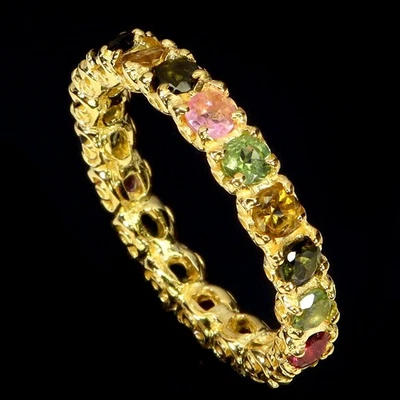 Anello in argento sterling 925 tormalina rotonda 3 mm pietra preziosa... - Immagine 1 di 4