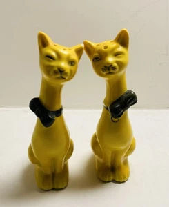 RARE Yellow Cats Anthropomorphic Salt and Pepper Shakers Japan MCM Vintage (15) - Picture 1 of 3