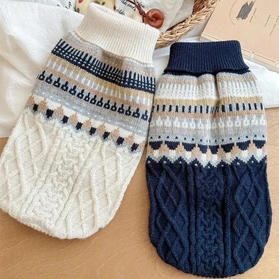 Puppy Dog Jumper Winter Dogs Coat Warm Knitted Sweater Pet Clothes Pullover AU - Image 1 of 4