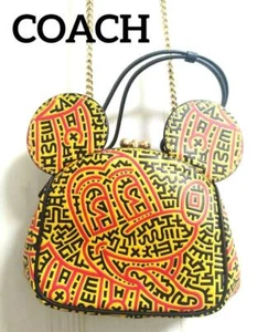 COACH Kiss Rock Mickey Keith Haring Purse/Yellow Black Red/Good product - Bild 1 von 9