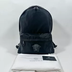 Versace La Medusa Palazzo Black Nylon Backpack NWT $1,450 - Picture 1 of 19