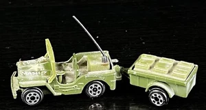 Vintage Zylmex T432 US Army Military Jeep With Trailer MASH Diecast 1:87 - Picture 1 of 12