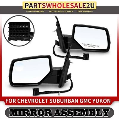 2x Espejo eléctrico cromado con calefacción para Chevy Tahoe Suburban 3500 HD GMC Yukon Foto 1 de 4