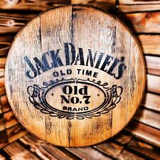 Reclaimed Logo Printed Oak Whiskey Barrel Lid Wall Decor Bar Table top