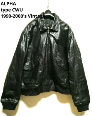 Chaqueta de Vuelo ALPHA Tipo CWU Hombre Cuero Negro De Colección Foto 1 de 4
