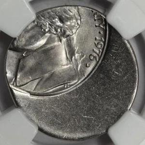 1976 D NGC MS66 Struck 40% Off Center Nickel Mint Error High Grade - Picture 1 of 4