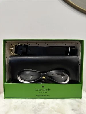 Bolso Cinturón Kate Spade NEGRO Lazo Ajustable Cuero Genuino L/XL Caja de Regalo Foto 1 de 3