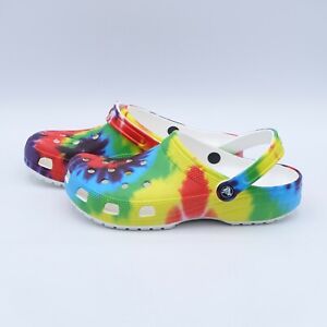 Crocs Women's Classic Tie Dye Graphic Clogs 205453-90H Colorful