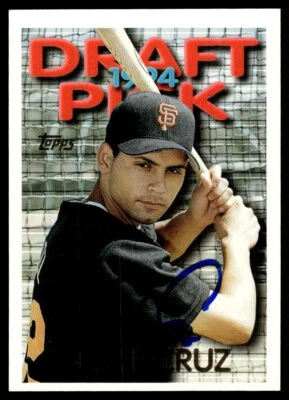 1995 Topps Baseball Card Jacob Cruz RC San Francisco Giants #521 Signed - Image 1 of 2