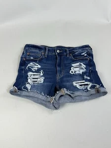 American Eagle Jean Shorts Womens 6 Super Stretch Shortie Denim Distressed - Picture 1 of 6