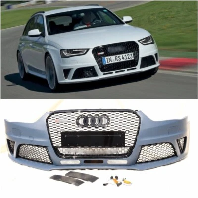 Parachoques delantero con parrilla RS4 negro para Audi A4 B8.5 2012-2015 FL - Imagen 1 de 4