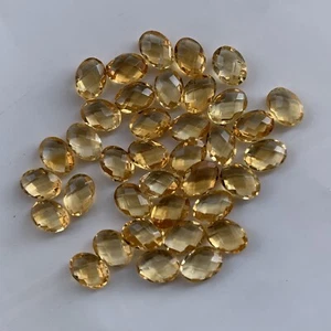 28 Karat 5x7x3 mm Natürlicher Citrin Facettiert Schachbrettmuster Briolite 35 Stück Posten - Bild 1 von 4