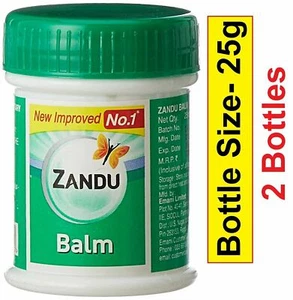 2 x 25g (2 Bottles) ZANDU BALM- HEADACHE- BACKACHE- BODYPAIN- FAST PAIN RELIEF - Picture 1 of 2