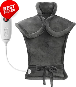 Electric Heat Pack Neck Shoulders Pain Relief Fast Heating Auto Shut Off Gray - Picture 1 of 12