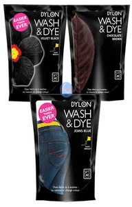 Dylon Wash & Dye Velvet Black, Jeans Blue or Chocolate, 1, 2, 4, 12, 24,96 & 240 - Picture 1 of 8