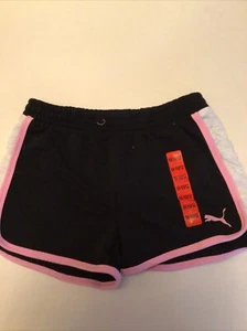 puma girls youth logo shorts size M 10-12 black nwt - Picture 1 of 6