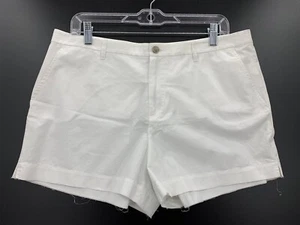 Anthony Thomas Melillo ATM Damenshorts 12 weiß Baumwollpopeline roher Saum - Bild 1 von 4