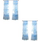 Set Of 2 Window Drapes Sheer Embroidered Curtains Screen Linen Screening