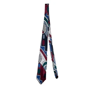 Ketch Men's Abstract Red Grey Black Blue Green White Polyester Classic Necktie - Picture 1 of 6