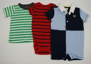Carters Chaps Baby Boys Multicolor Lot 3 T-Shirt One Pc Rompers Size 3 Months - Picture 1 of 10