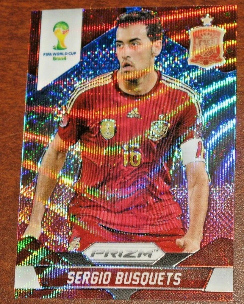 2014 Prizm World Cup Sergio Busquets Blue White Red Wave BWR Spain
