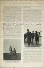 1902 Estampado Prince Henry De Prusia Como Polo Jugador Coronel Lindsay