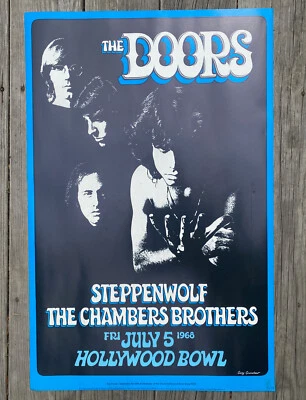 Vintage THE DOORS Hollywood Bowl 20th Anniversary Poster. Gary Grimshaw NEW 1988 - Image 1 of 4