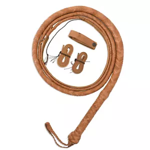 Tan Color Heavy Whip 04ft to 10ft Long Bull Whips for Equestrians with Holders - Picture 1 of 4