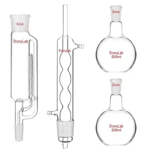 Unidad completa de vidrio borosilicato aparato de extracción tipo soxhlet Stonylab 500 ml - Imagen 1 de 6